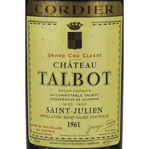 1961 Chateau Talbot 4eme Cru Classe, Saint-Julien 1x75cl
