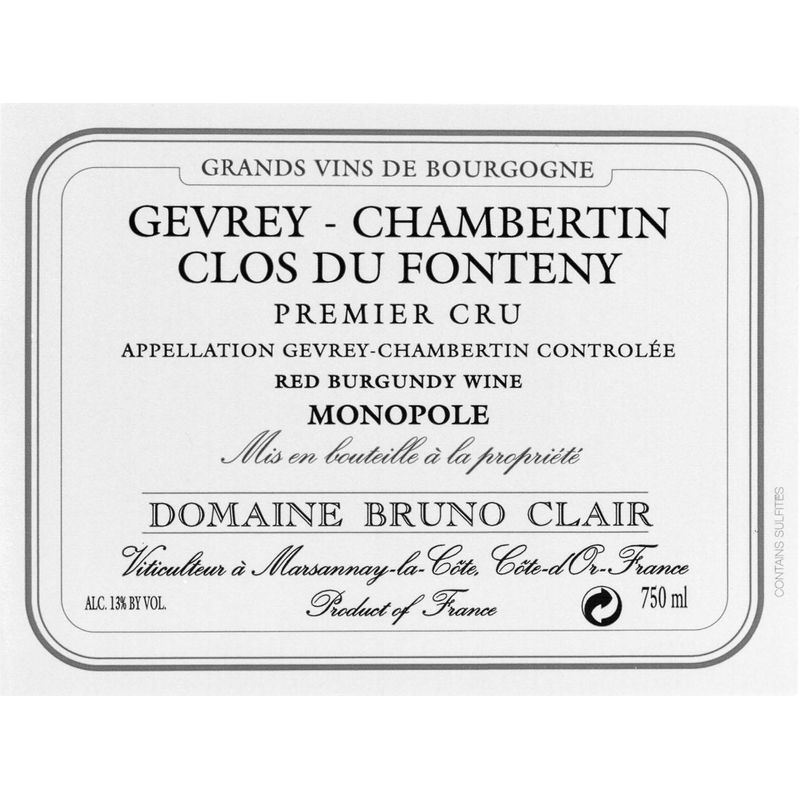 2006 Domaine Bruno Clair, Gevrey-Chambertin Premier Cru, Fonteny 12x75cl