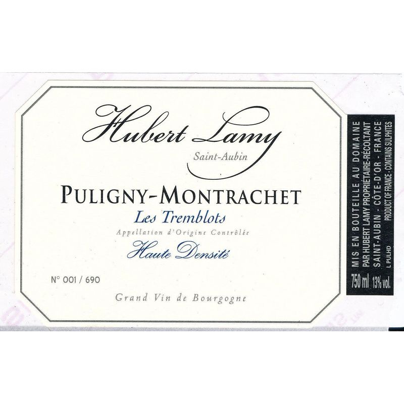 2023 Hubert Lamy, Puligny-Montrachet, Les Tremblots Haute Densite 3x75cl