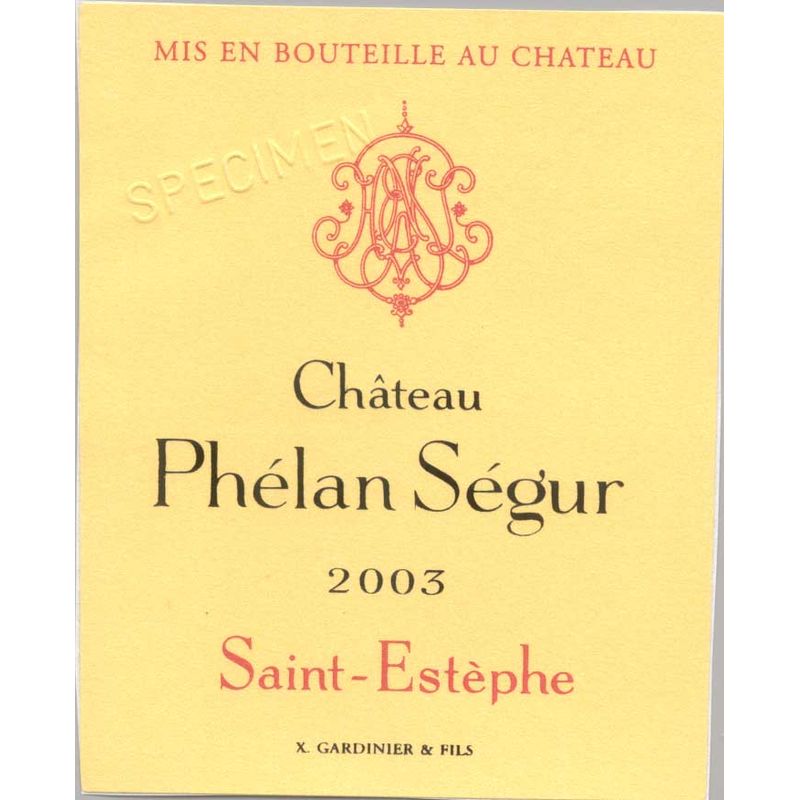 2003 Chateau Phelan Segur, Saint-Estephe 1x300cl