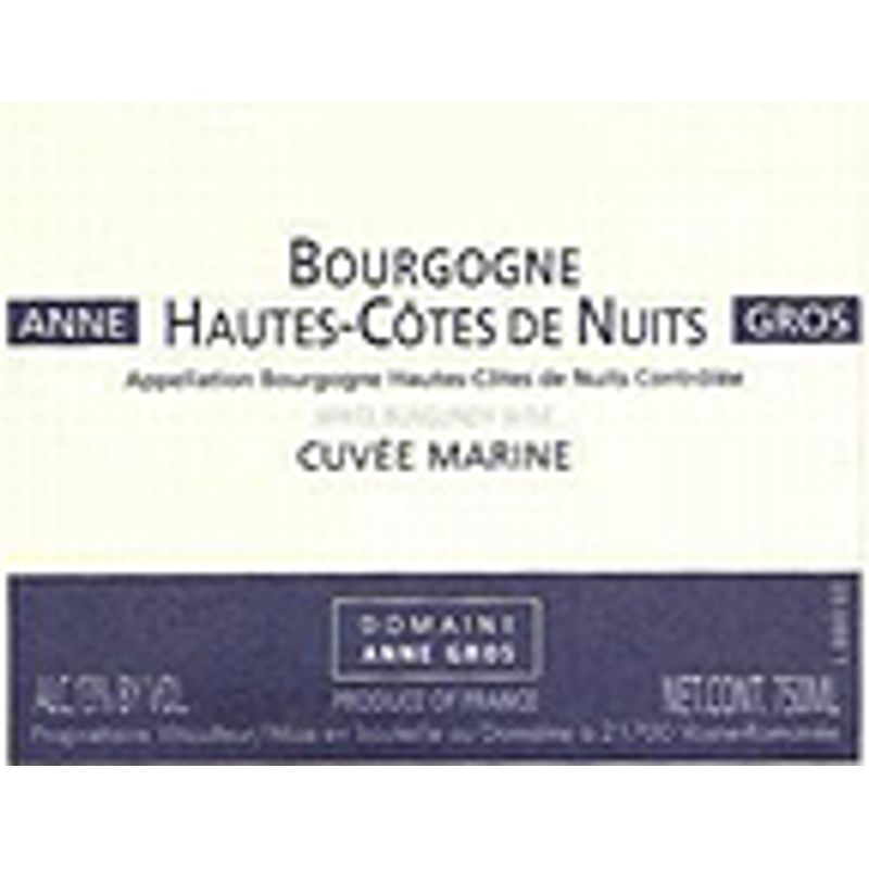 2015 Domaine Anne Gros, Bourgogne, Hautes Cotes de Nuits Cuvee Marine 6x75cl