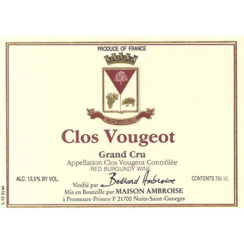 2007 Bertrand Ambroise, Clos de Vougeot Grand Cru 6x75cl