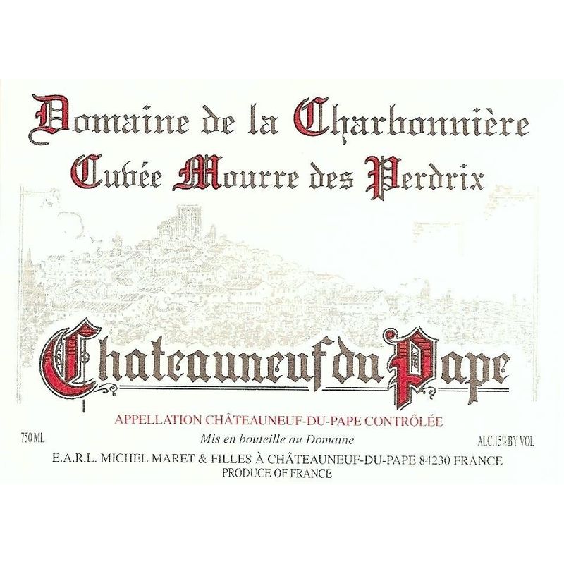 2015 Domaine de la Charbonniere, Chateauneuf-du-Pape, Mourre des Perdrix 6x75cl