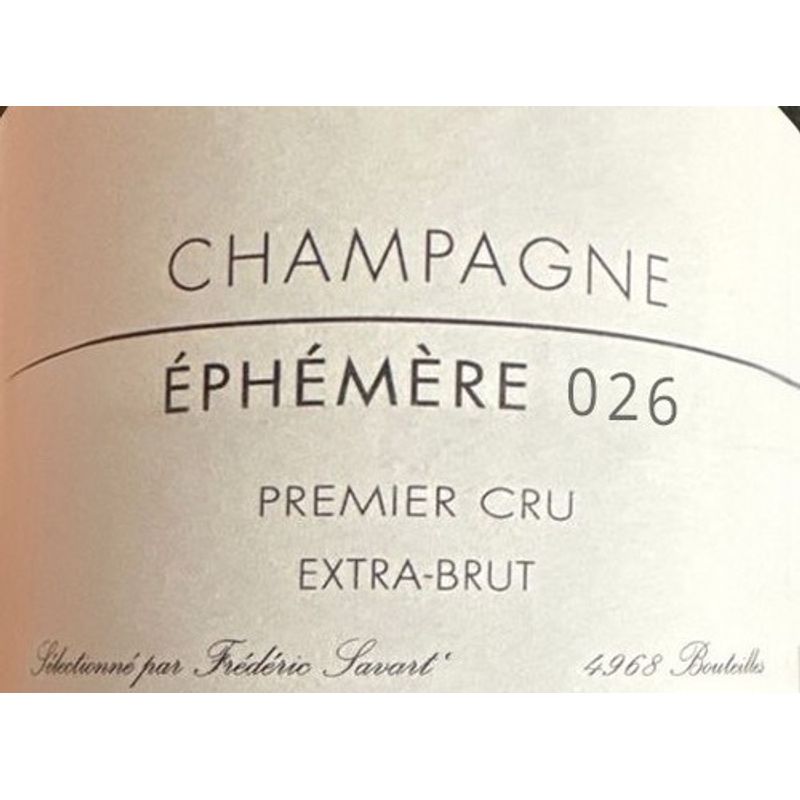 2019 Savart & Dremont, Ephemere 026 Blanc de Blancs Premier Cru, Champagne 6x75cl