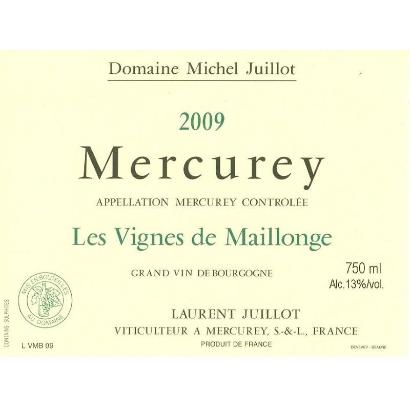 2020 Michel Juillot, Mercurey, Vigne de Maillonge Blanc 6x75cl