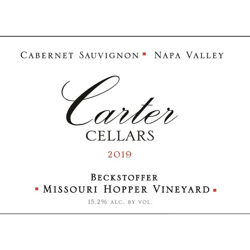 2019 Carter Cellars, Beckstoffer Missouri Hopper Cabernet Sauvignon, Napa Valley 6x75cl