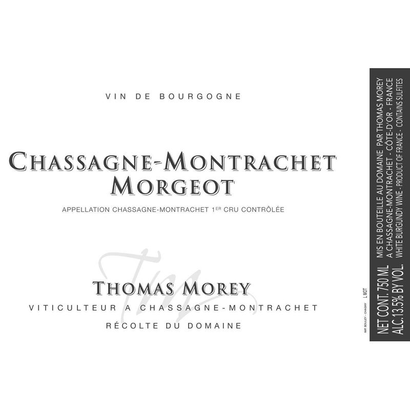 2020 Thomas Morey, Chassagne-Montrachet Premier Cru, Morgeot Blanc 6x75cl