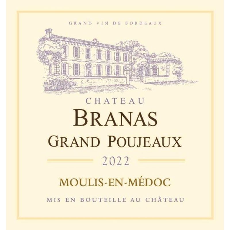 2022 Chateau Branas Grand Poujeaux, Moulis en Medoc 12x75cl