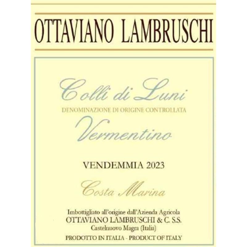 2023 Ottaviano Lambruschi, Costa Marina Vermentino, Colli di Luni 6x75cl