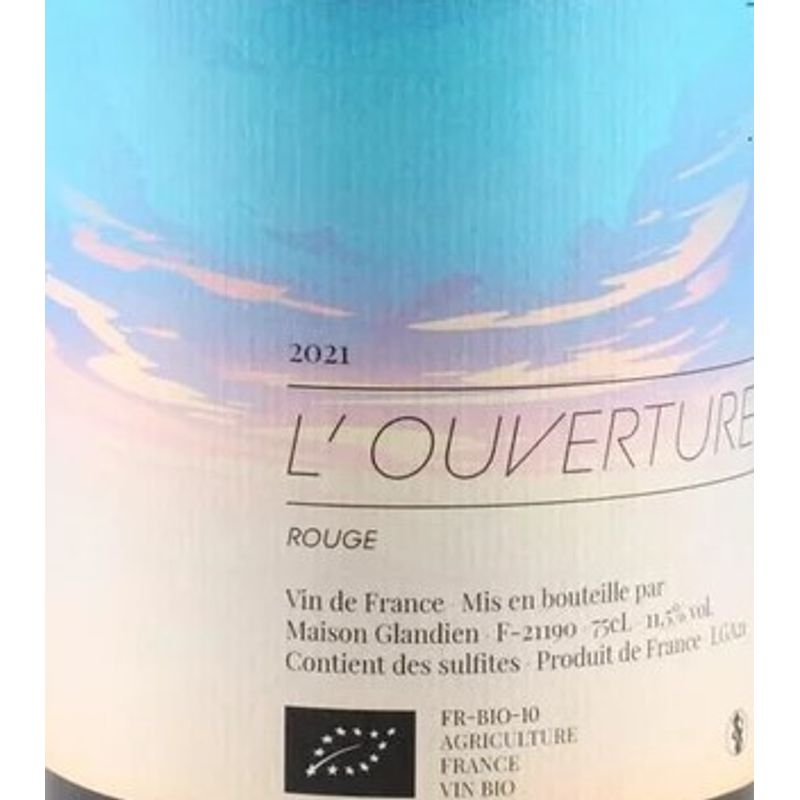 2023 Maison Glandien, L'Overture Rouge, VdF 6x75cl