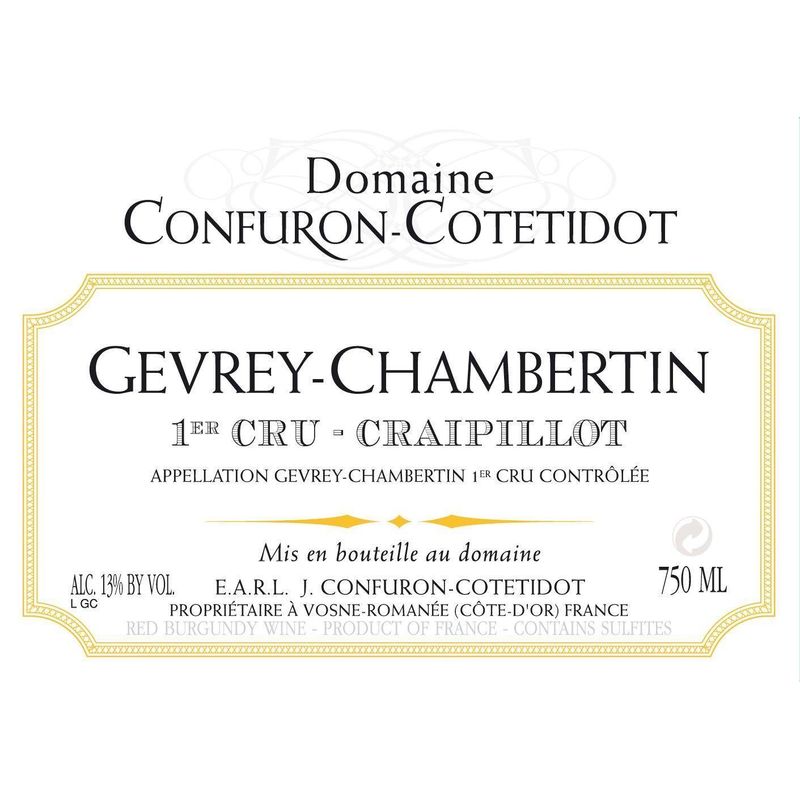 2011 Domaine Confuron Cotetidot, Gevrey-Chambertin Premier Cru, Craipillot 12x75cl