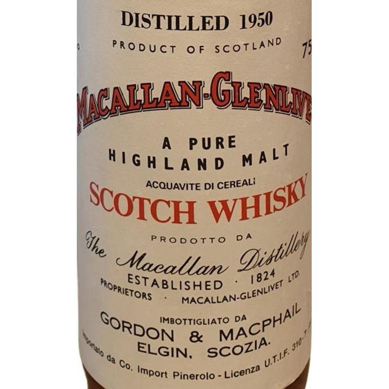 1950 Macallan-Glenlivet (Gordon & Macphail), Pure Highland Malt Sherry Wood Cask 25YO, Speyside 1x75cl