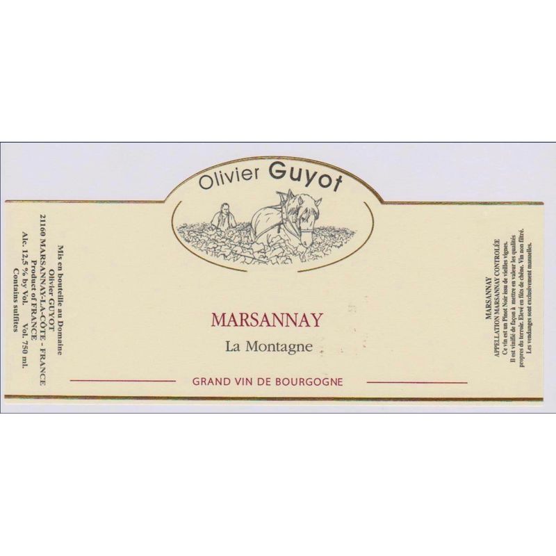 2019 Olivier Guyot, Marsannay, En la Montagne Rouge 12x75cl