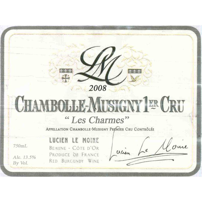 2008 Lucien Le Moine, Chambolle-Musigny Premier Cru, Les Charmes 6x75cl