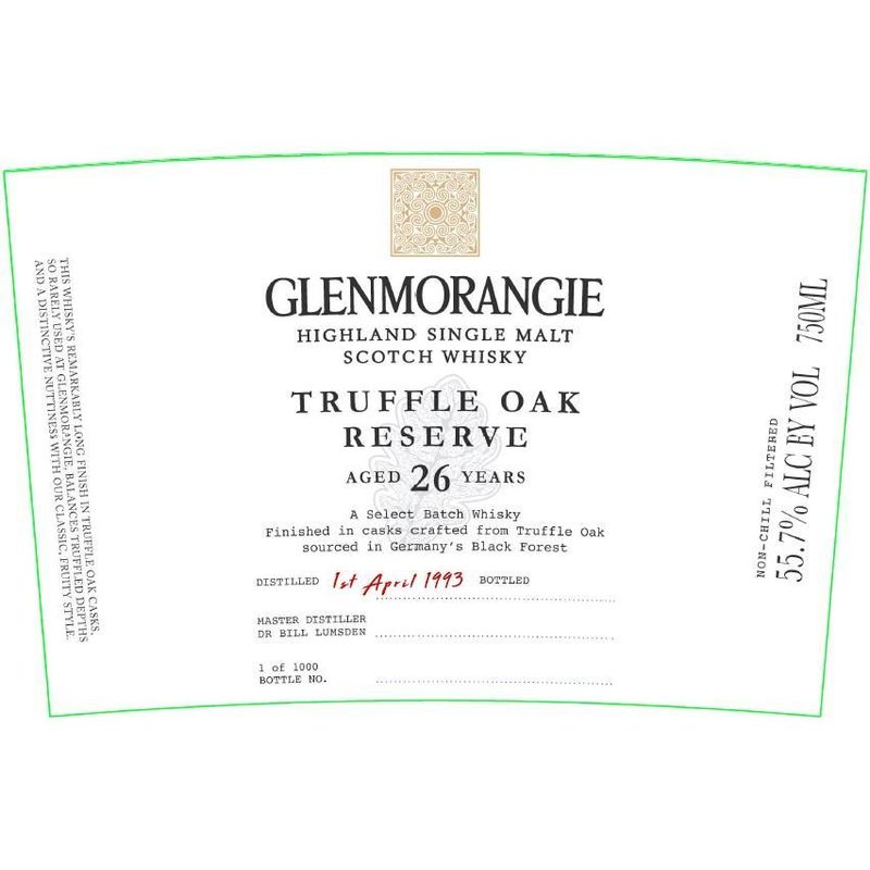 1993 Glenmorangie, Highland Single Malt Truffle Oak Reserve 26YO Bottled 2019, Highlands 1x75cl