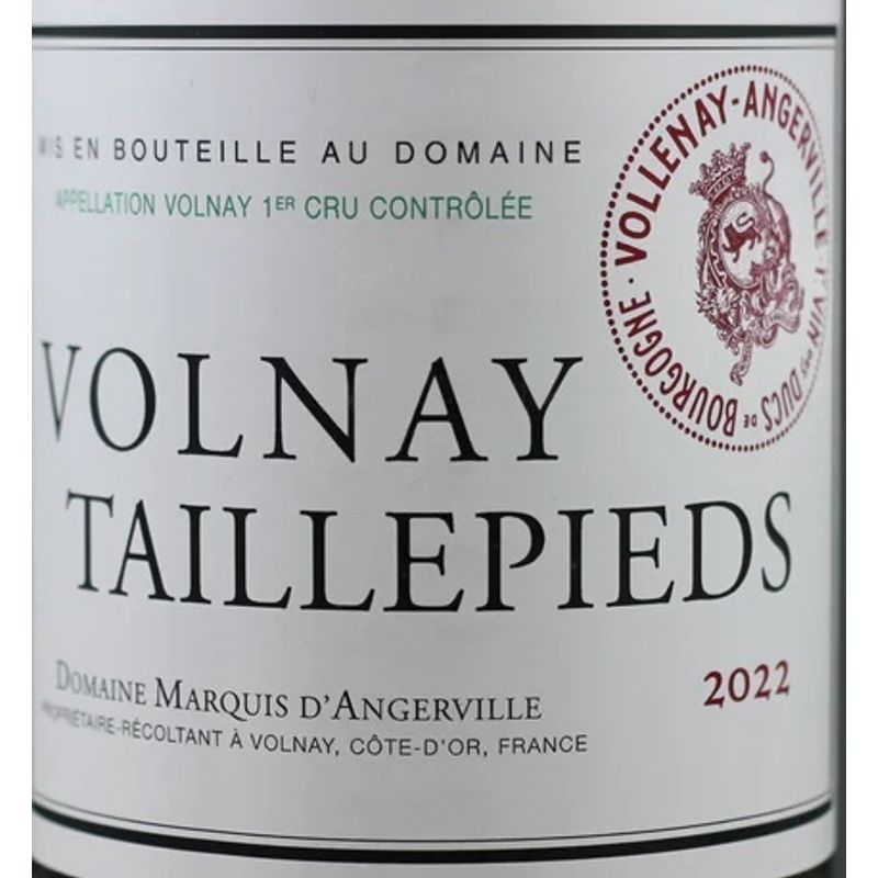 2022 Domaine Marquis d'Angerville, Volnay Premier Cru, Taillepieds 6x75cl