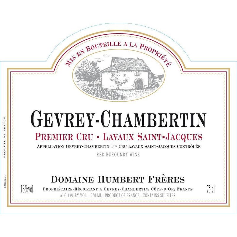 2017 Domaine Humbert Freres, Gevrey-Chambertin Premier Cru, Lavaut Saint-Jacques 12x75cl