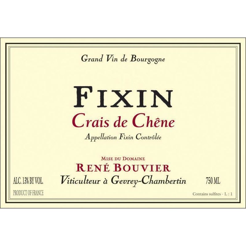 2020 Rene Bouvier, Fixin, Les Crais de Chene 6x75cl