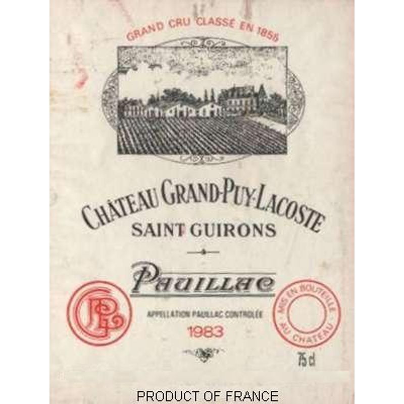 1983 Chateau Grand-Puy-Lacoste 5eme Cru Classe, Pauillac 6x150cl