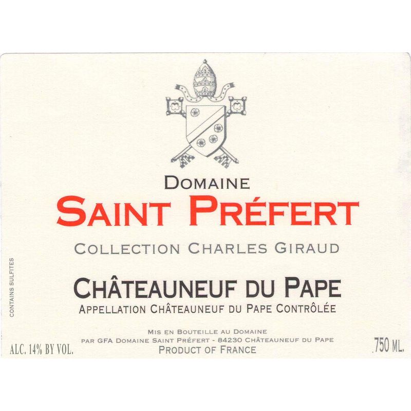 2016 Domaine Saint Prefert, Chateauneuf-du-Pape, Collection Charles Giraud 6x75cl