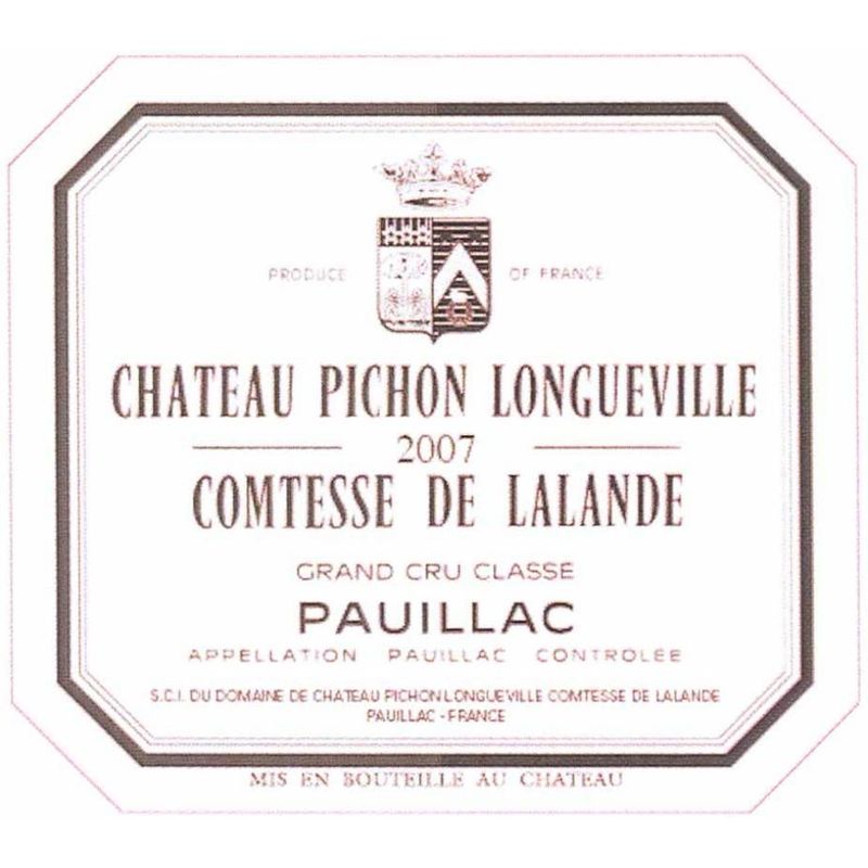 2007 Chateau Pichon Longueville Comtesse de Lalande 2eme Cru Classe, Pauillac 12x75cl