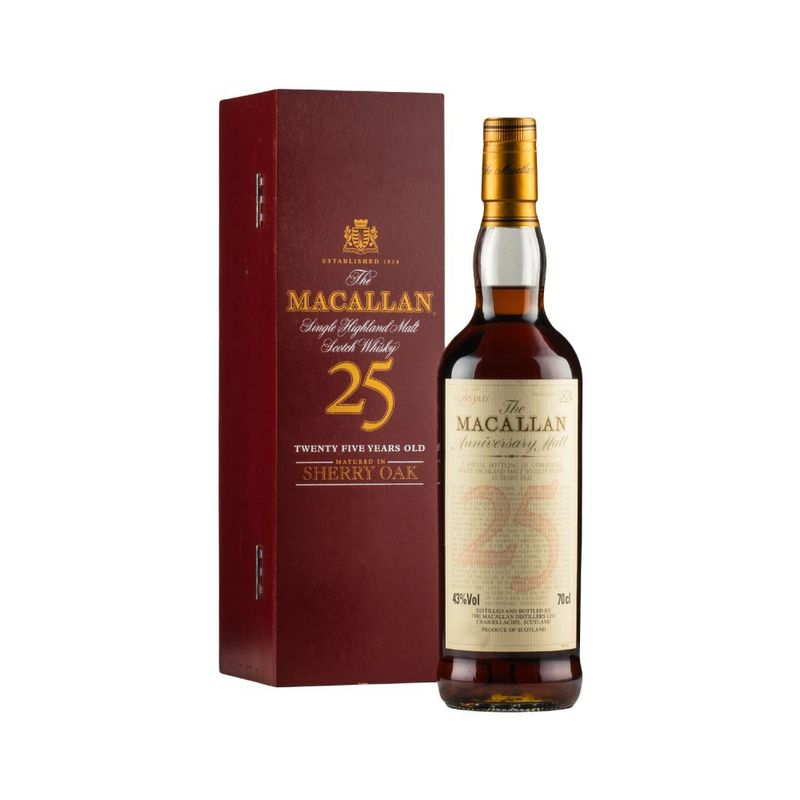 NV Macallan, Highland Single Malt Anniversary Malt Non Vintage 25YO, Speyside 1x75cl