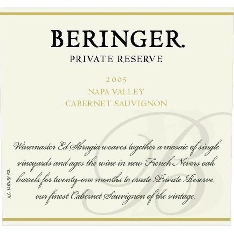 2005 Beringer, Private Reserve Cabernet Sauvignon, Napa Valley 6x75cl