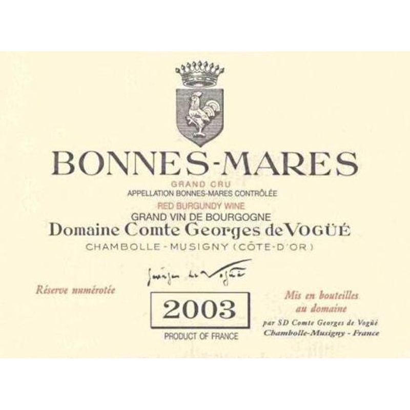 2003 Domaine Comte Georges de Vogue, Bonnes Mares Grand Cru 3x75cl