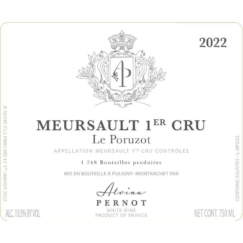 2023 Alvina Pernot, Meursault Premier Cru, Les Poruzots 6x75cl