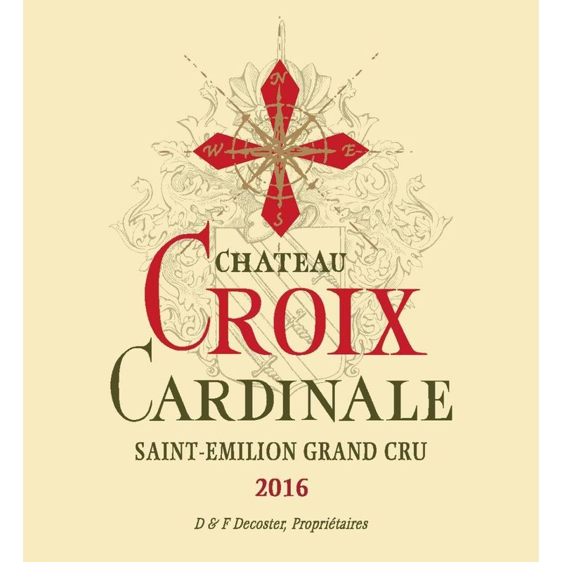 2016 Chateau Croix Cardinal, Saint-Emilion Grand Cru 12x75cl