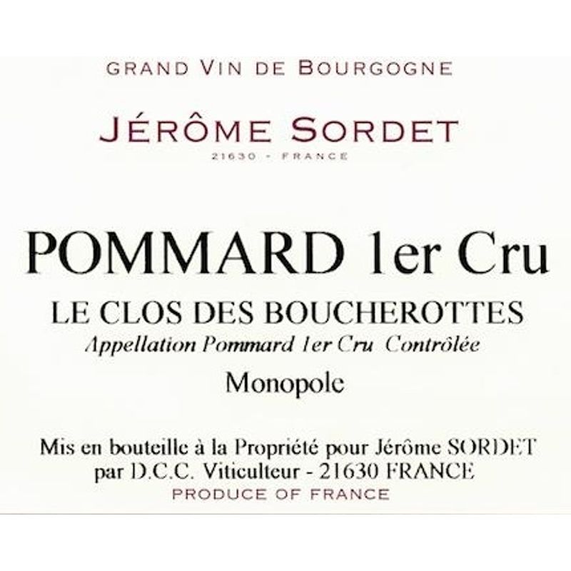 2018 Domaine Jerome Sordet, Pommard Premier Cru, Les Boucherottes 6x75cl