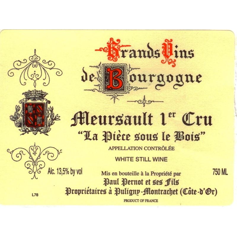 2019 Paul Pernot, Meursault Premier Cru, Blagny La Piece sous le Bois 6x75cl