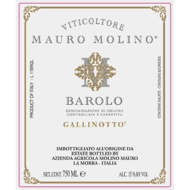 2021 Mauro Molino, Barolo, Gallinotto 6x75cl