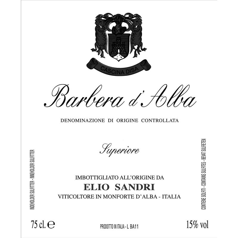 2022 Elio Sandri, Barbera d'Alba, Superiore 6x75cl