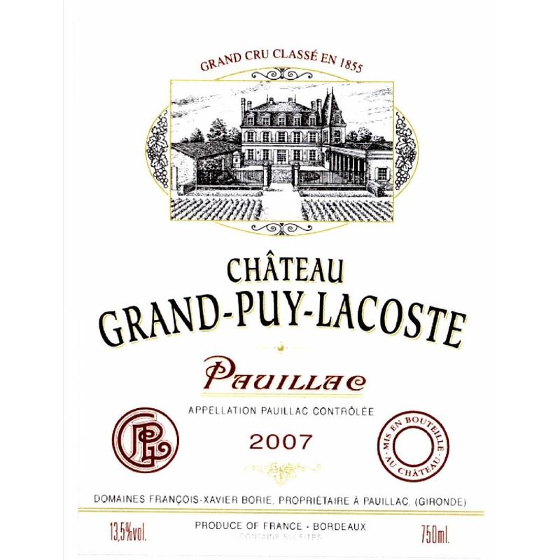 2007 Chateau Grand-Puy-Lacoste 5eme Cru Classe, Pauillac 6x75cl
