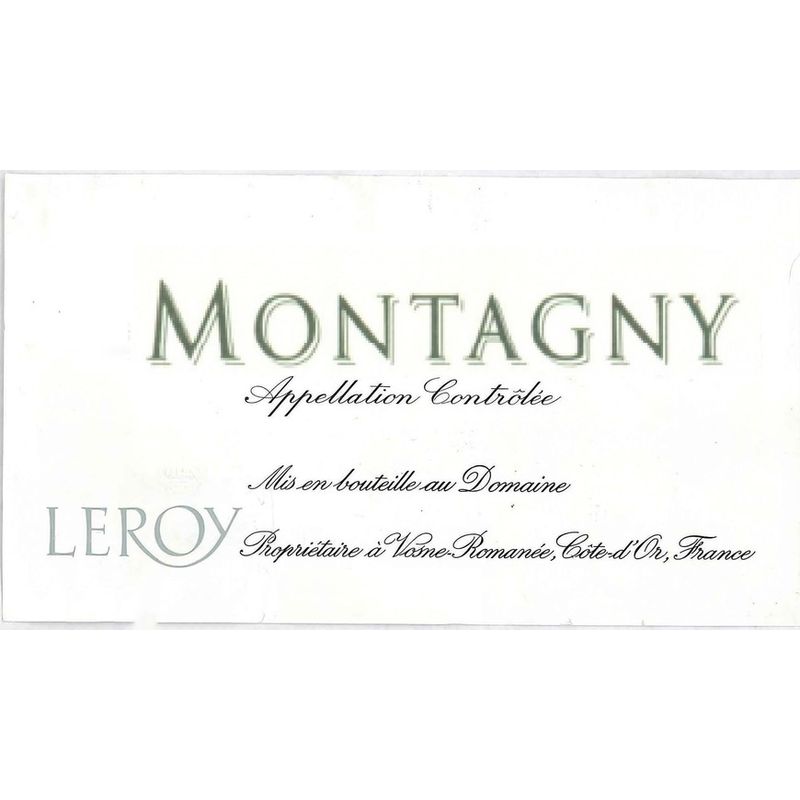 2015 Maison Leroy, Montagny, Blanc 12x75cl