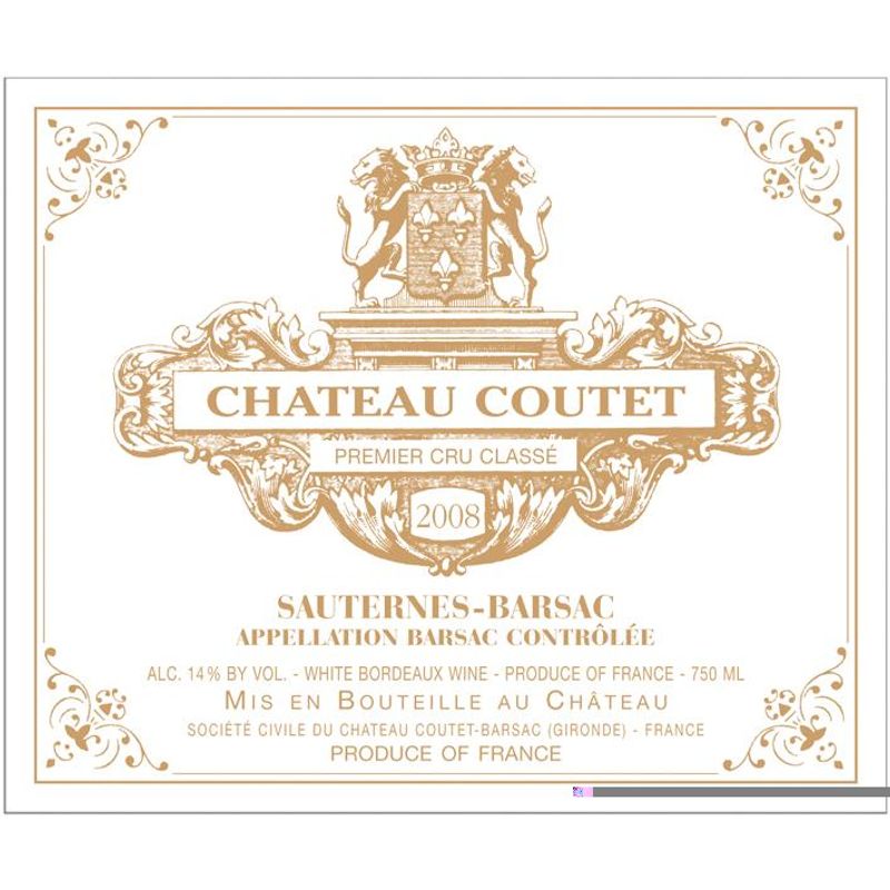 2008 Chateau Coutet Premier Cru Classe, Barsac 12x75cl