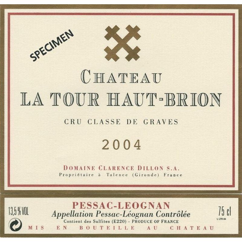 2004 Chateau La Tour Haut-Brion Cru Classe, Pessac-Leognan 12x75cl