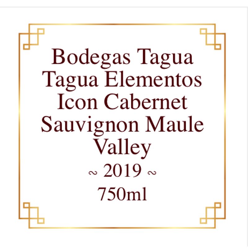 2019 Bodegas Tagua Tagua, Elementos Icon Cabernet Sauvignon, Maule Valley 6x75cl