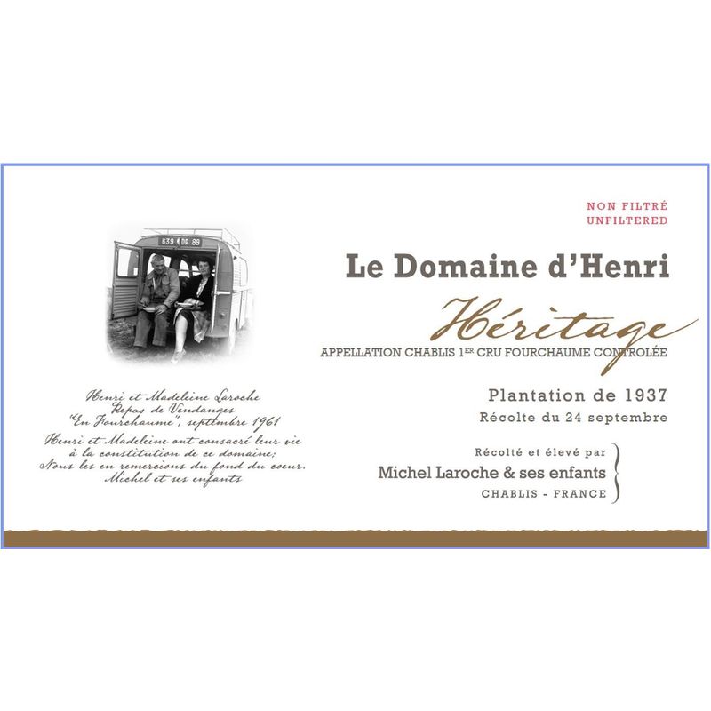 2020 Domaine d'Henri, Chablis Premier Cru, Fourchaume Heritage 6x75cl