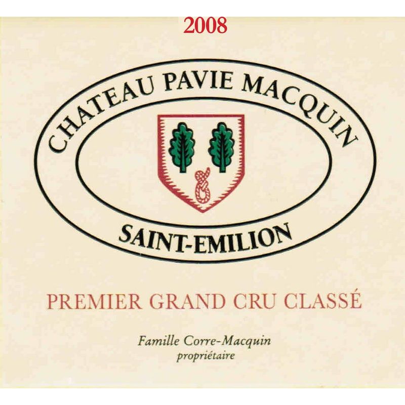 2008 Chateau Pavie Macquin Premier Grand Cru Classe B, Saint-Emilion Grand Cru 12x75cl