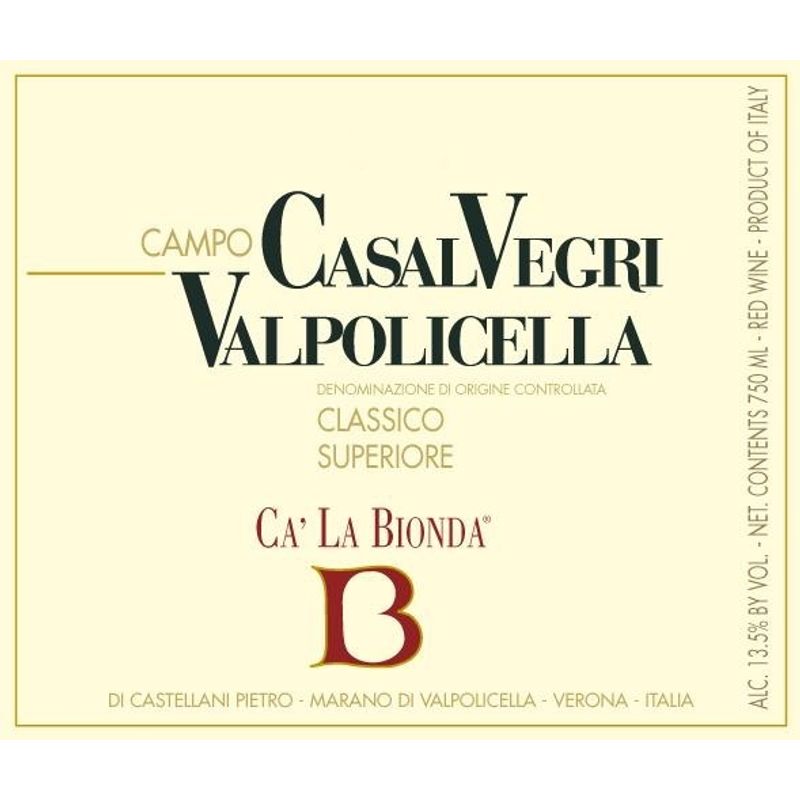 2019 Ca' La Bionda, Valpolicella, Classico Superiore CasalVegri 6x75cl