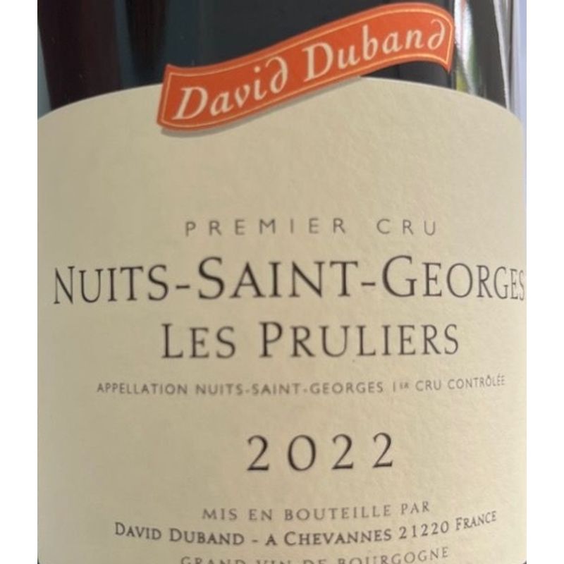 2022 David Duband, Nuits-Saint-Georges Premier Cru, Les Pruliers 6x75cl