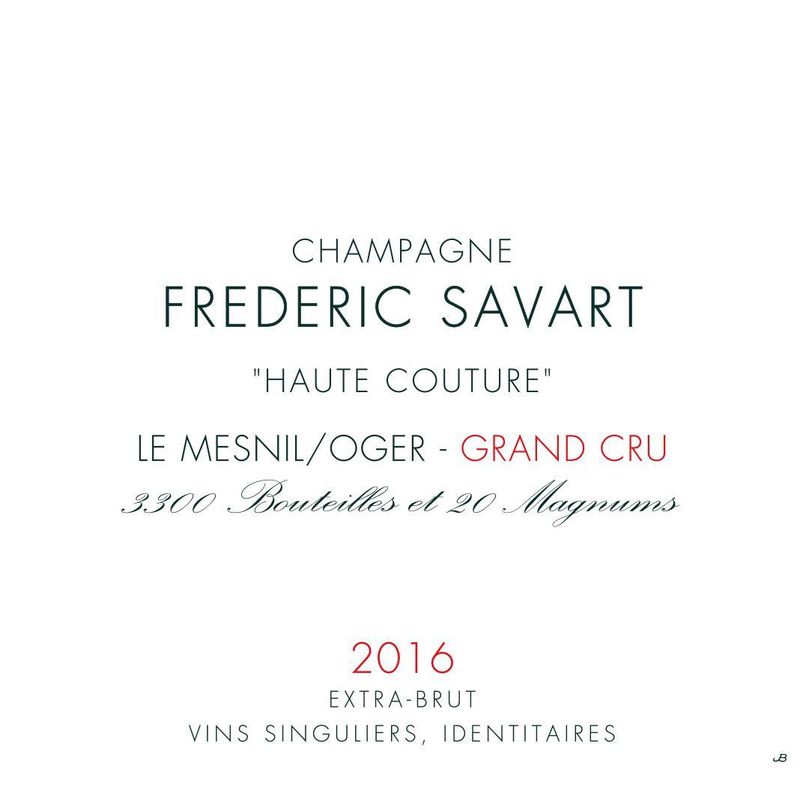 2016 Savart, Haute Couture Grand Cru, Le Mesnil-sur-Oger 6x75cl