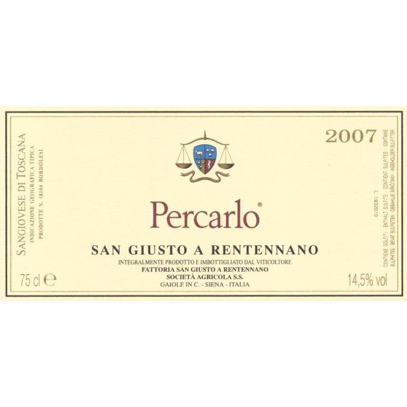 2007 San Giusto a Rentennano, Toscana, Percarlo Sangiovese 6x75cl