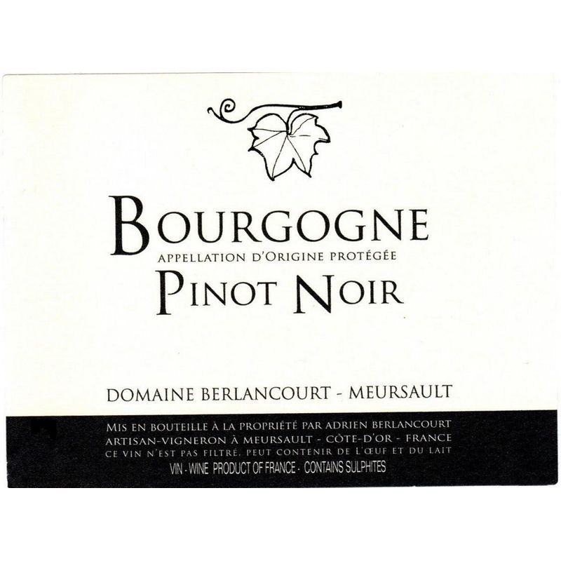 2020 Domaine Berlancourt, Bourgogne, Pinot Noir 6x75cl