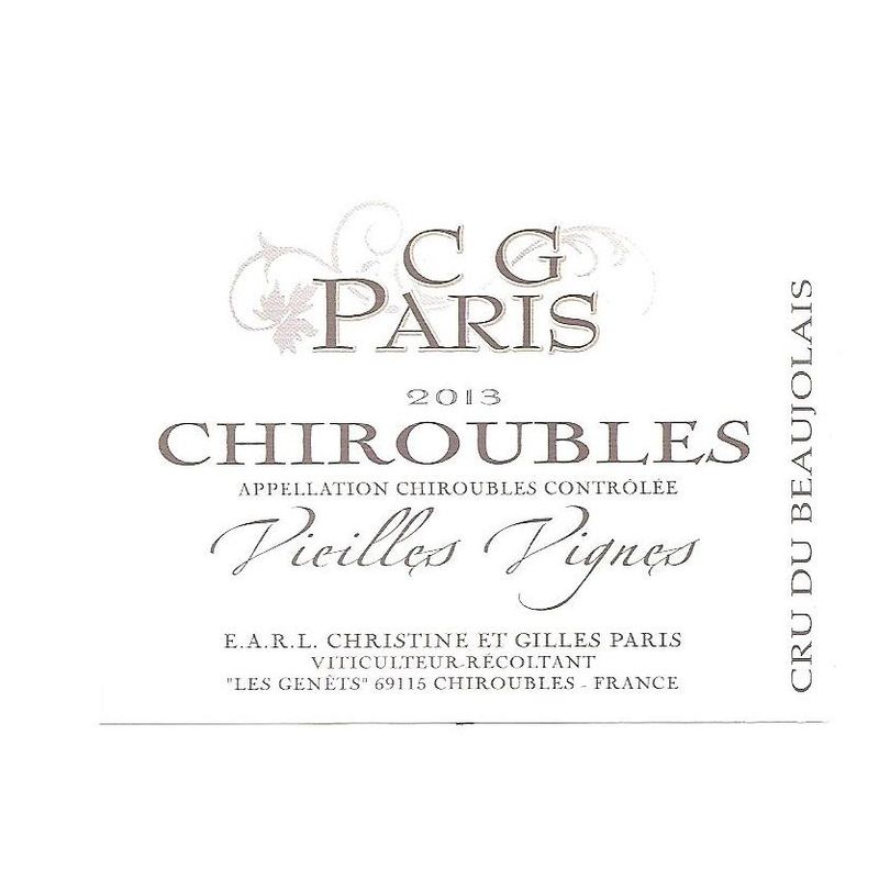2013 CG Paris, Chiroubles, Vieilles Vignes 1x300cl