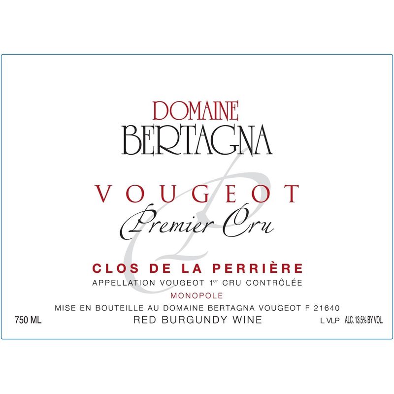 2022 Domaine Bertagna, Vougeot Premier Cru, Clos de la Perriere 6x75cl