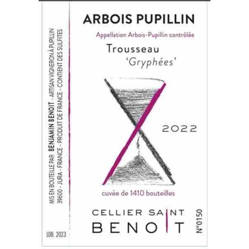 2022 Cellier Saint Benoit, Arbois Pupillin, Gryphees Trousseau 6x75cl