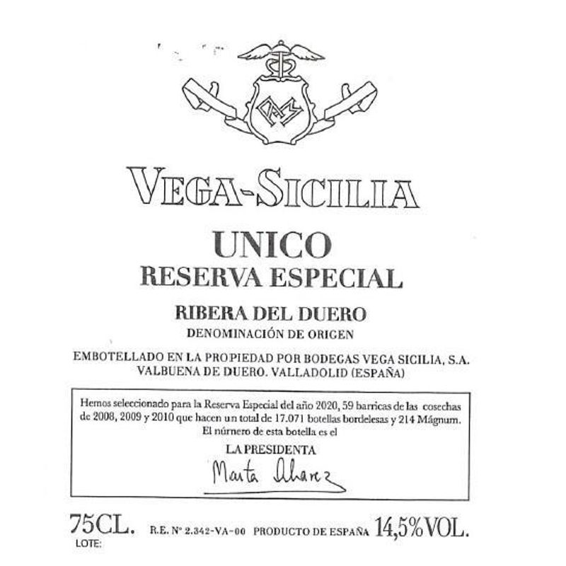 2022 Vega Sicilia, Unico Reserva Especial, Ribera del Duero 3x75cl